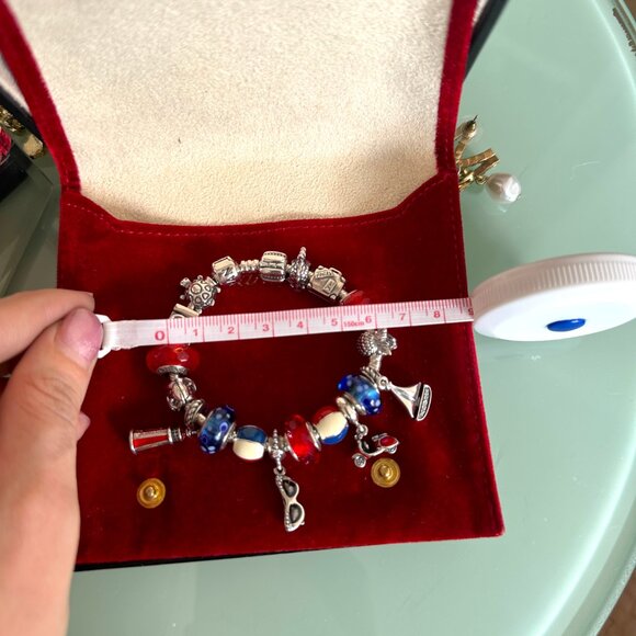 Authentic Pandora Charm Bracelet | Murano Glass & Sterling Charms - Picture 5 of 12